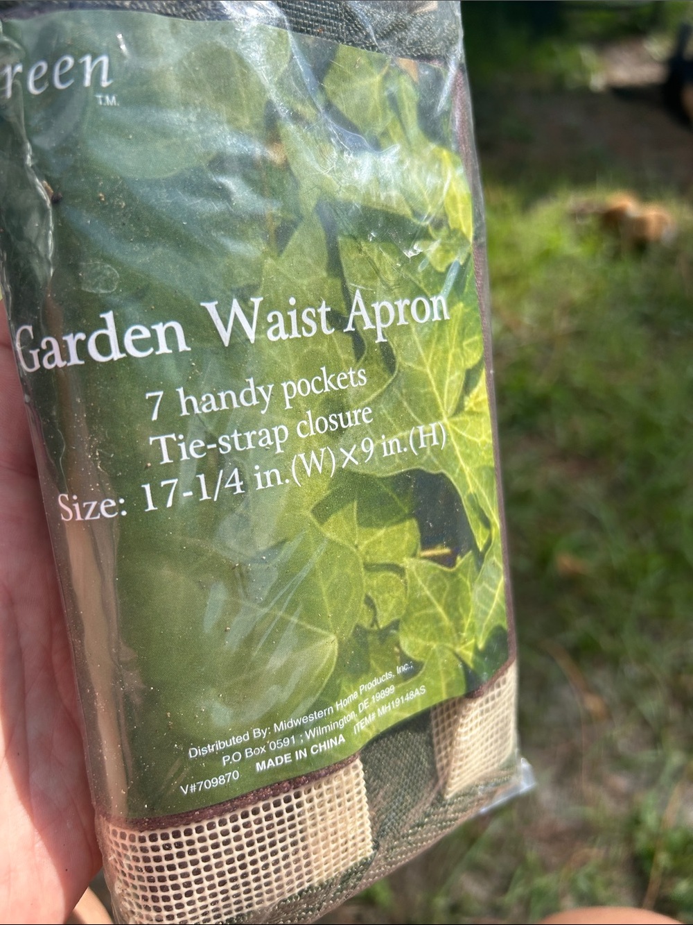 NEW Garden Waist Apron with 7 Pockets - Olive Green - MESH EASY CLEAN